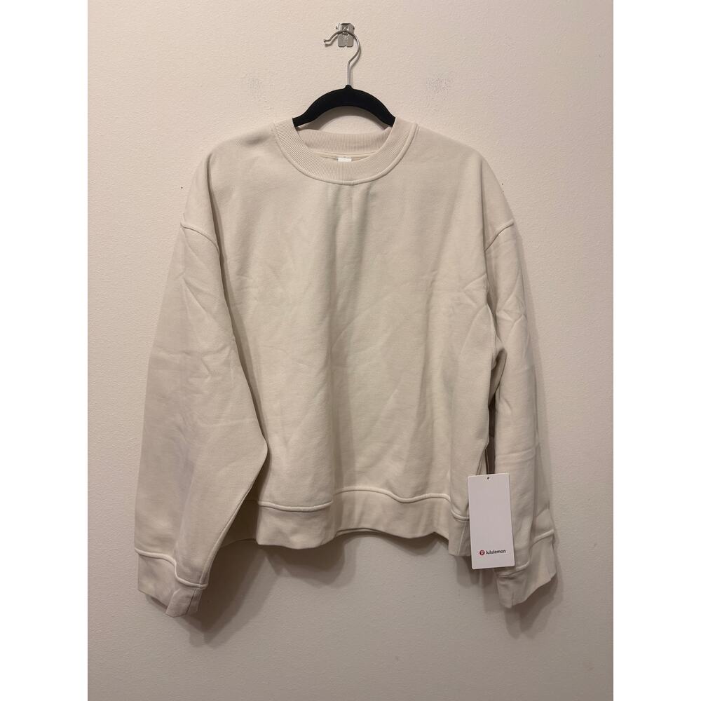 NWT Women's Lululemon Steady State Crewneck Light Ivory Sz L MSRP $118